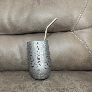 Corkcicle Silver Leopard Print Tumbler